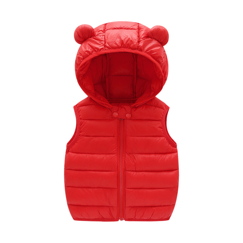 Nuevo Chaleco Infantil con Capucha de Plumón para Otoño e Invierno 2025, Ligero, con Diseño de Orejas
