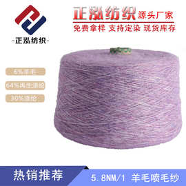 【正泓】厂家直销5.8NM/1羊毛喷毛纱花式纱线羊毛线涤纶毛线批发