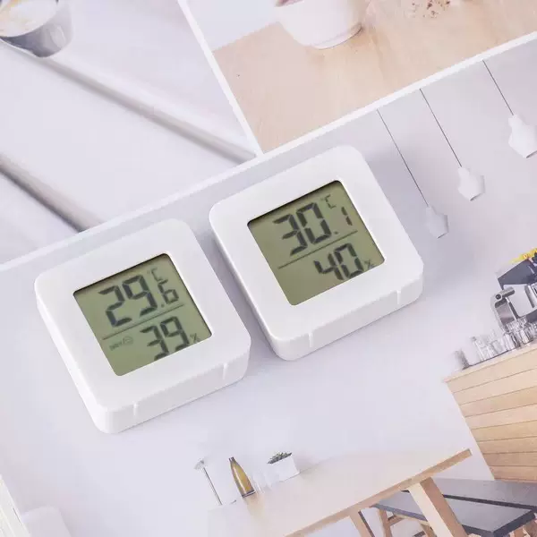 Modern Minimalist Ultra-Mini Home Baby Room Cigar Room Garage Wine Cellar Digital Display Temperature and Humidity Meter