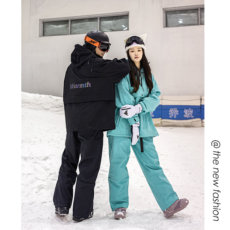 Ski Resort Clothes Rental Wholesale Special Sale Single and Double Ski Suit suit Men's and Women's Thickened Windproof Two-Piece Set