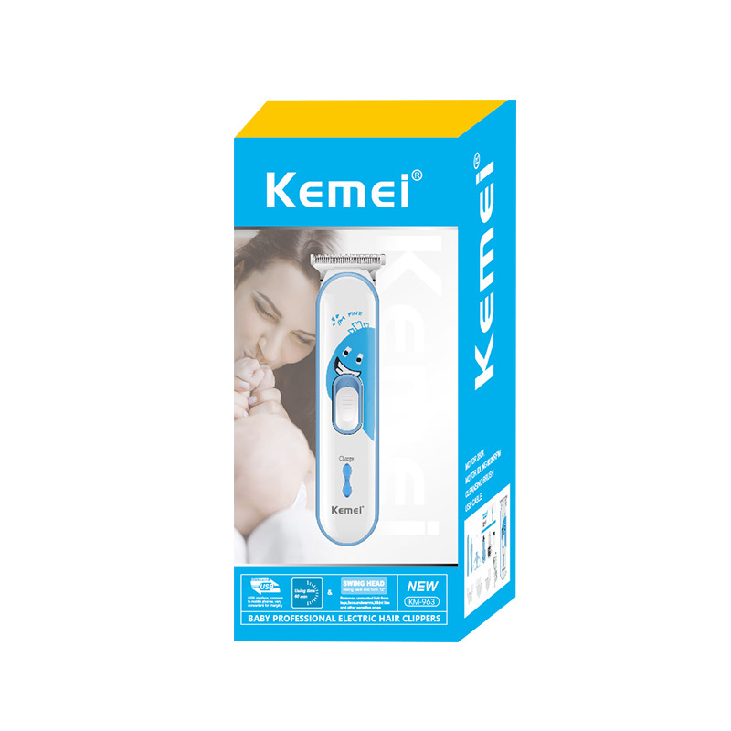 KEMEI Cortapelos para niños Kemei, pequeño mudo, cortapelos eléctricos ajustables para bebés, juego de herramientas de corte de pelo inteligente