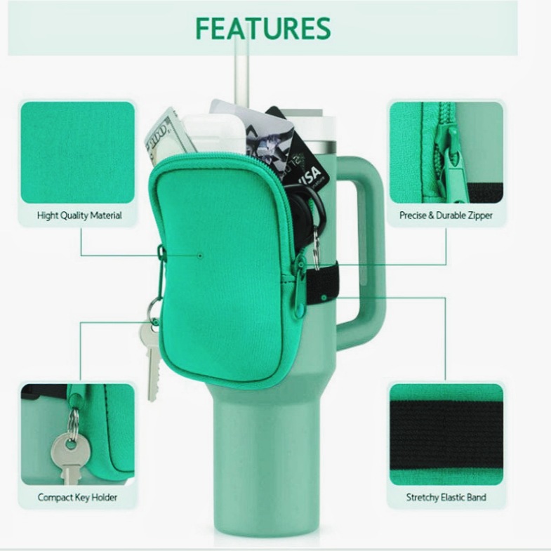 Customized Ice Cup Coin Purse Diving Material Coin Key Storage Bag Spot Solid Color Amazon Hot Selling