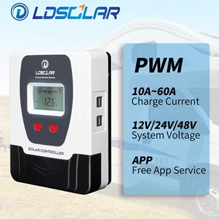LDSOLAR PWM 60A 太阳能控制器 12V/24V 带电流显示自带螺丝刀