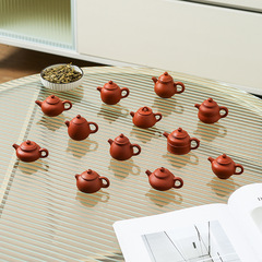 朱泥ミニティーポット茶飲装飾専用ネット赤とドライアイスから煙が出てロゴを印刷して蓋を開けて水を入れることができる