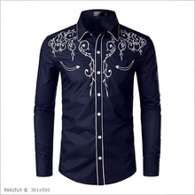 2025新潮酷时尚复古印花衬衫3D打印秋长袖衬衫男秋季衬衫厂家直销