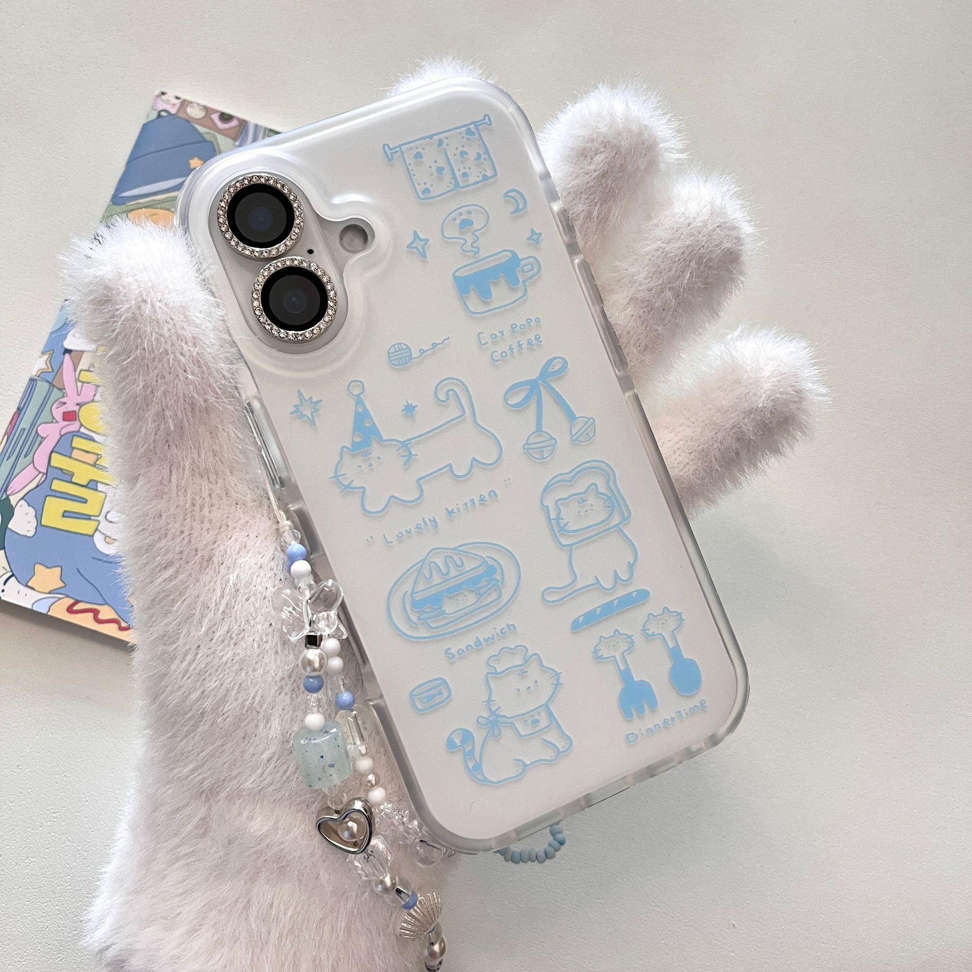 Línea simple pan gato para Apple 16ProMax funda para teléfono 15Pro fresco 14/13 nuevo 15PM