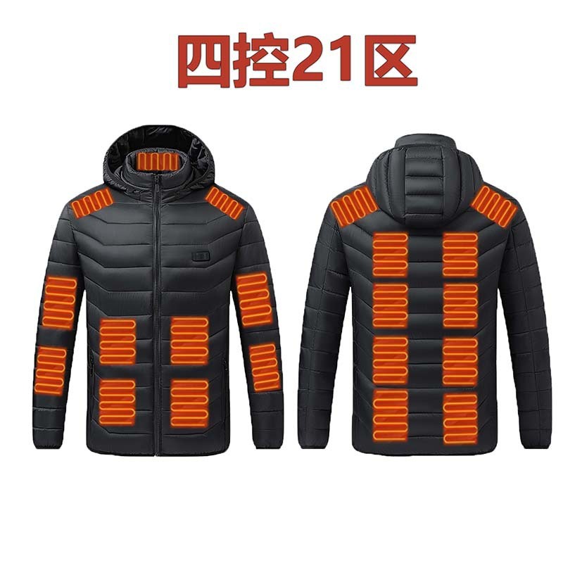 跨境发热棉服冬季爆款发热服USB接口户外保暖加热棉衣恒温加热服|undefined