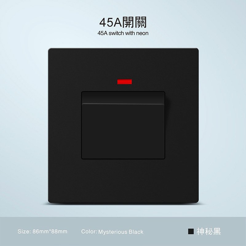 Inglés estándar esmaltado negro esmaltado 250V pared escondida toma 13A Hong Kong Macao Sudeste Asiático exclusivo transfronterizo