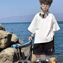 短袖恤棉中大童半袖运动夏装休闲夏装新款百搭潮流韩版上衣男