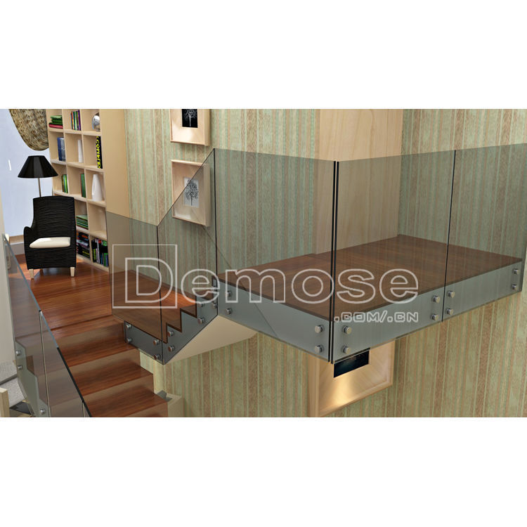 狄姆斯厂家 生产室内栏杆 侧装钢化玻璃栏杆 不锈钢配件护栏