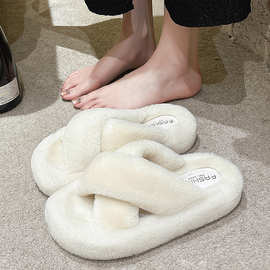 毛毛拖鞋女士秋冬季外穿韩版ins室内家居保暖防滑棉拖鞋女款冬天
