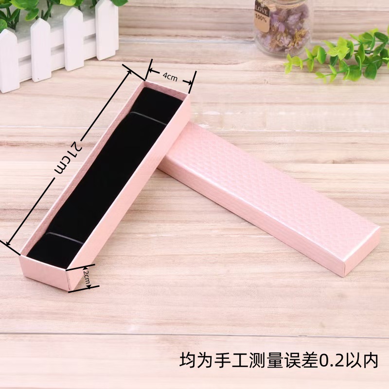 Tiktok red caja de horquilla roja patrón de piña caja de pulsera larga caja de embalaje de joyería negra peine de melocotón caja de regalo