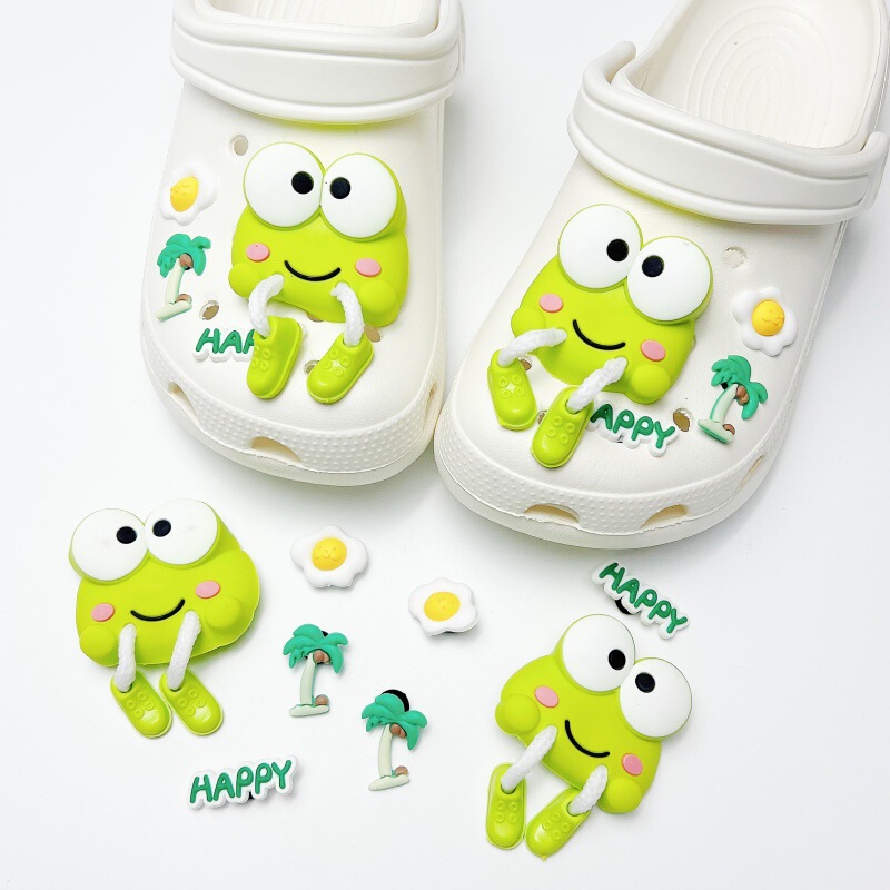 New Croc Shoes Accessories Cute Cartoon DIY Shoe Buckles Shoe Flowers Holiday Frog Creative Shoe Accessories Wholesale