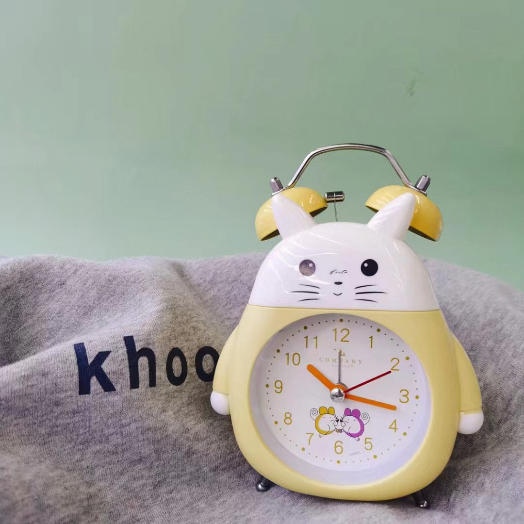 Directo de fábrica lindo animal gatito campana reloj despertador estudiante niños mudo reloj creativo al por mayor tipo despertador