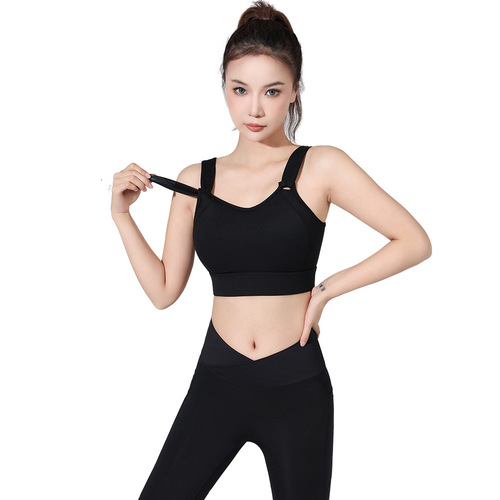 Amazon Fixed One-piece Cup Large Size Sports Bra for Women Highly Shockproof Adjustable Velcro Straps Bra