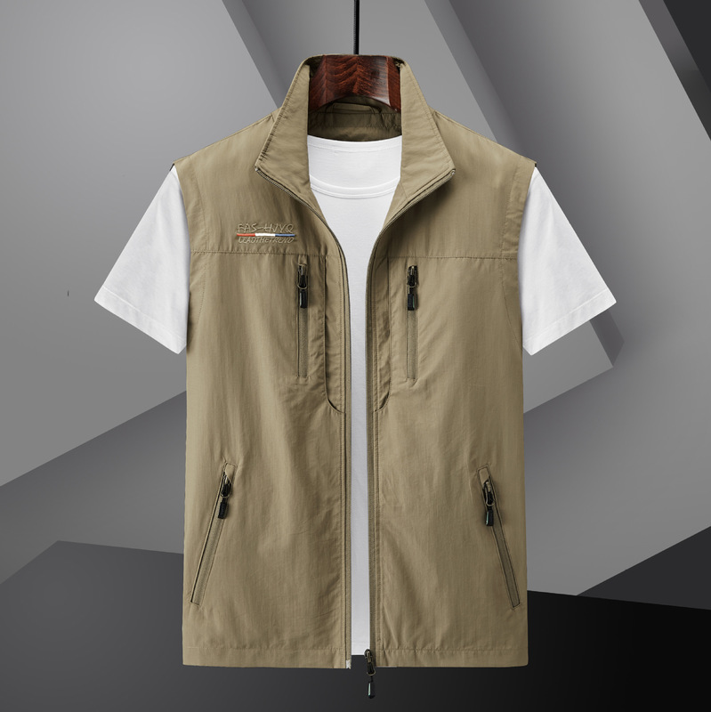 Outdoor quick-drying vest men's spring/summer autumn multi-pocket thin workwear Waistcoat Vest vest casual jacket
