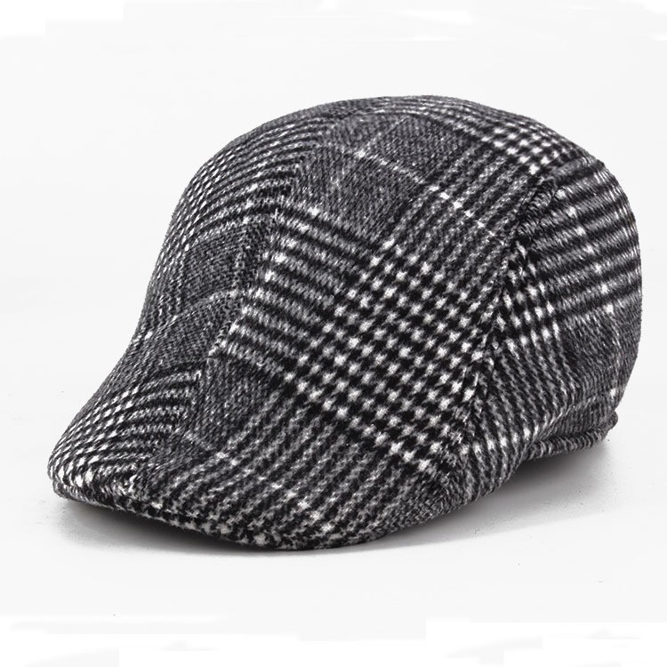 Otoño y invierno gorra de lengua de pato gran placas de la boina de la cabeza gorra de hombre de mediana edad gorra abuelo gorra de invierno