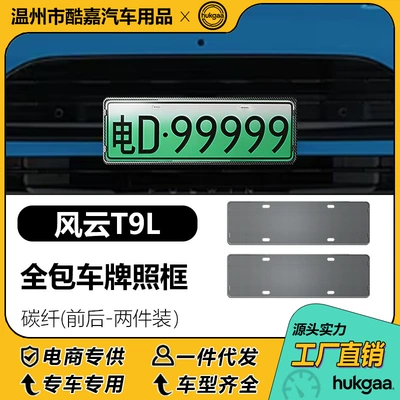 T9L License Plate Frame, Full-Cover: License plate holder/license plate holder - fengyun-t9l-ultra-license-plate-carbon-fiber