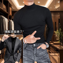 秋冬双面德绒男士T恤半高领打底衫长袖保暖上衣韩版修身潮流内搭