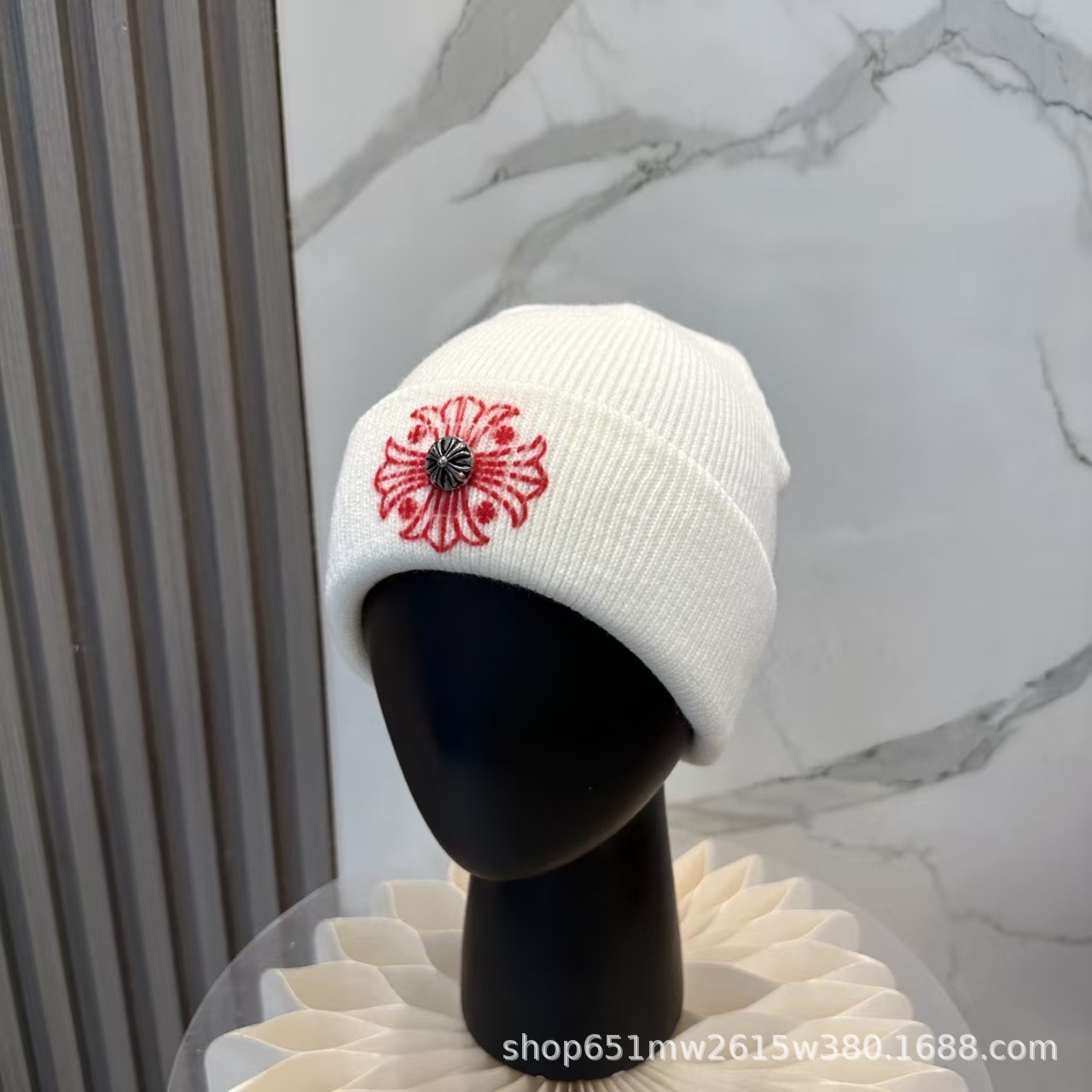 Chrome Hearts CH Plus Beanie White/Red
