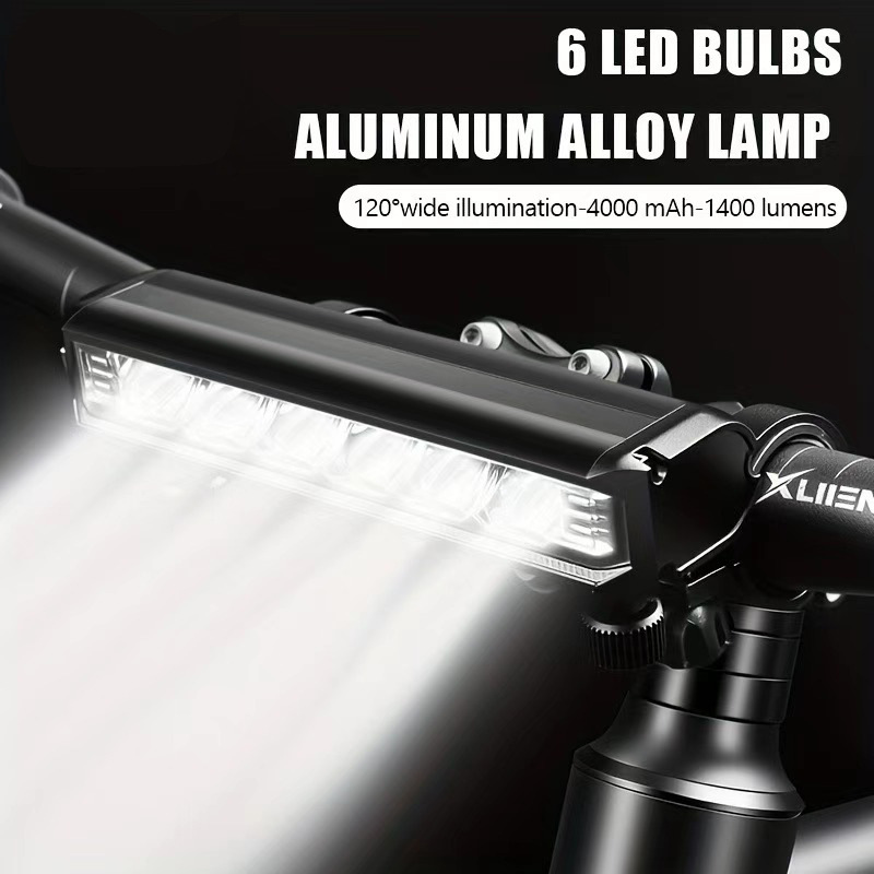 Velosiped üçün ön fənər, 2600 lümen, alüminium, USB şarj