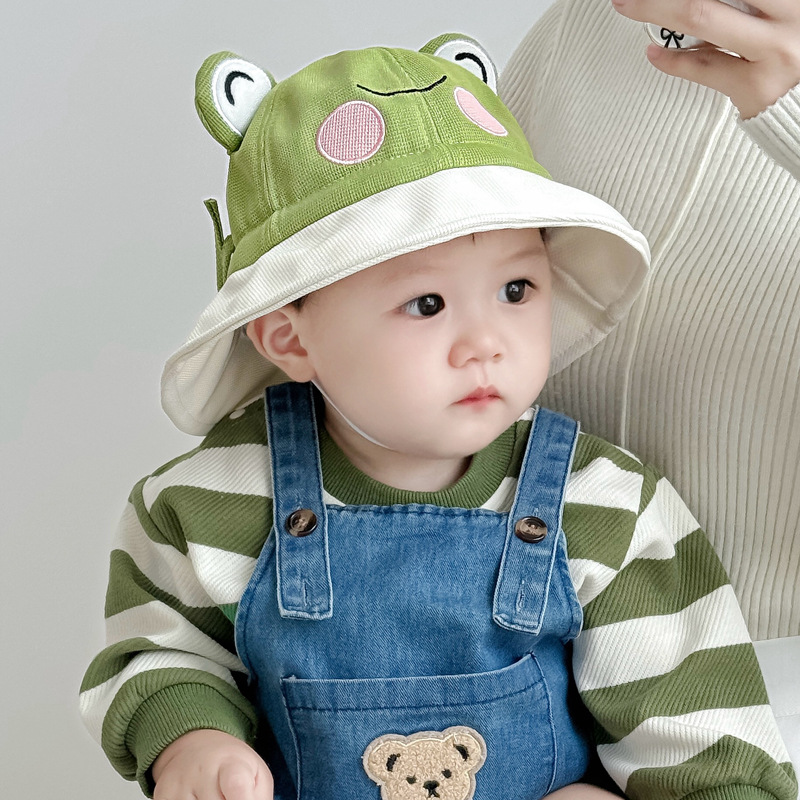 Sombreros infantiles primavera y otoño lindos gorros de pescadores de chicas mujeres y hombres bebés coreanos sombreros de cuenca
