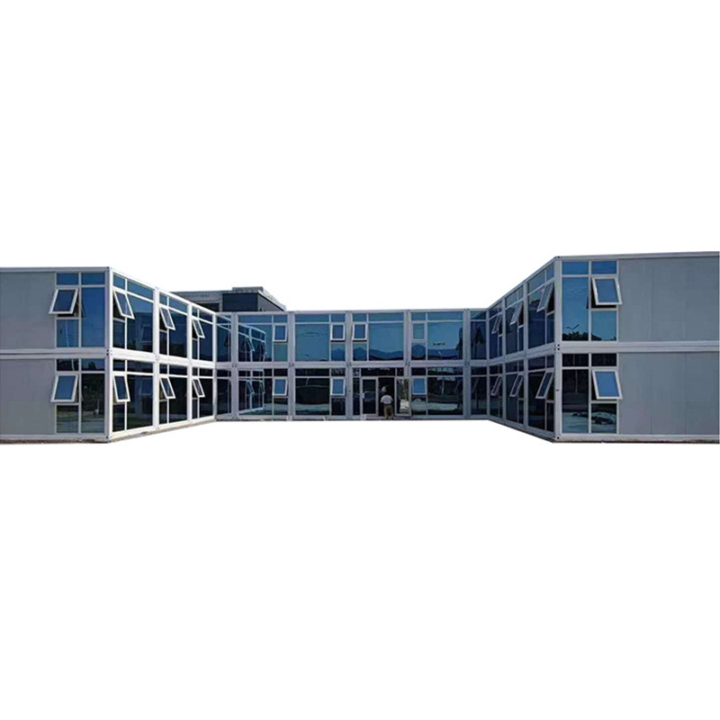 Residente sala de contenedores, sala de embalaje, sala de juntas móvil móvil, edificio de oficinas de vidrio, casa de contenedores de placa de acero de color