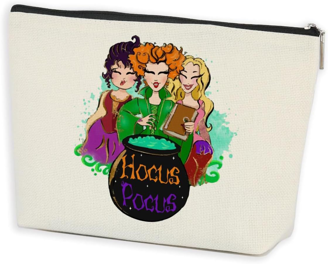 Transfronterizos Amazon Halloween maquillaje letras Halloween brujas maquillaje bolsa bolsa de almacenamiento lino fábrica directa