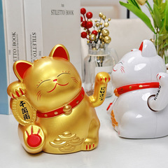 招き猫の金色のブルートゥースのスピーカーは音を収めてデスクトップを振って手を振って工場を飾ります。