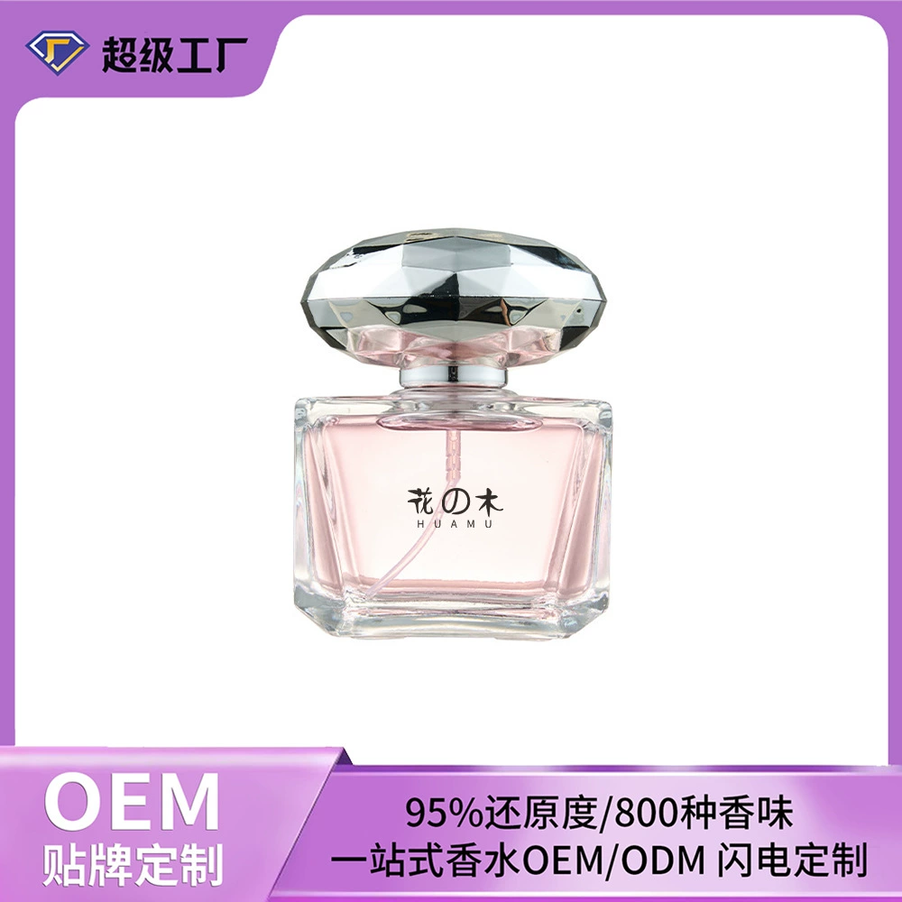 Кросс-бордерный экспорт популярных высококачественных женских духов с розовым бриллиантом, стойкий легкий аромат, свежий натуральный цветочный аромат, OEM-производство на заказ