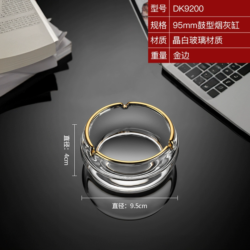 Big glass ashtray for commercial use for office, light luxury style