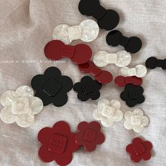 醋酸花朵蝴蝶结发夹字母设计感发饰鸭嘴夹侧边刘海夹头饰新款