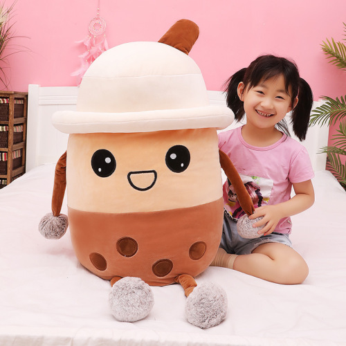 Cross-border Internet celebrity pearl milk tea cup doll doll pillow creative girls bed sleeping plush toy soft pillow