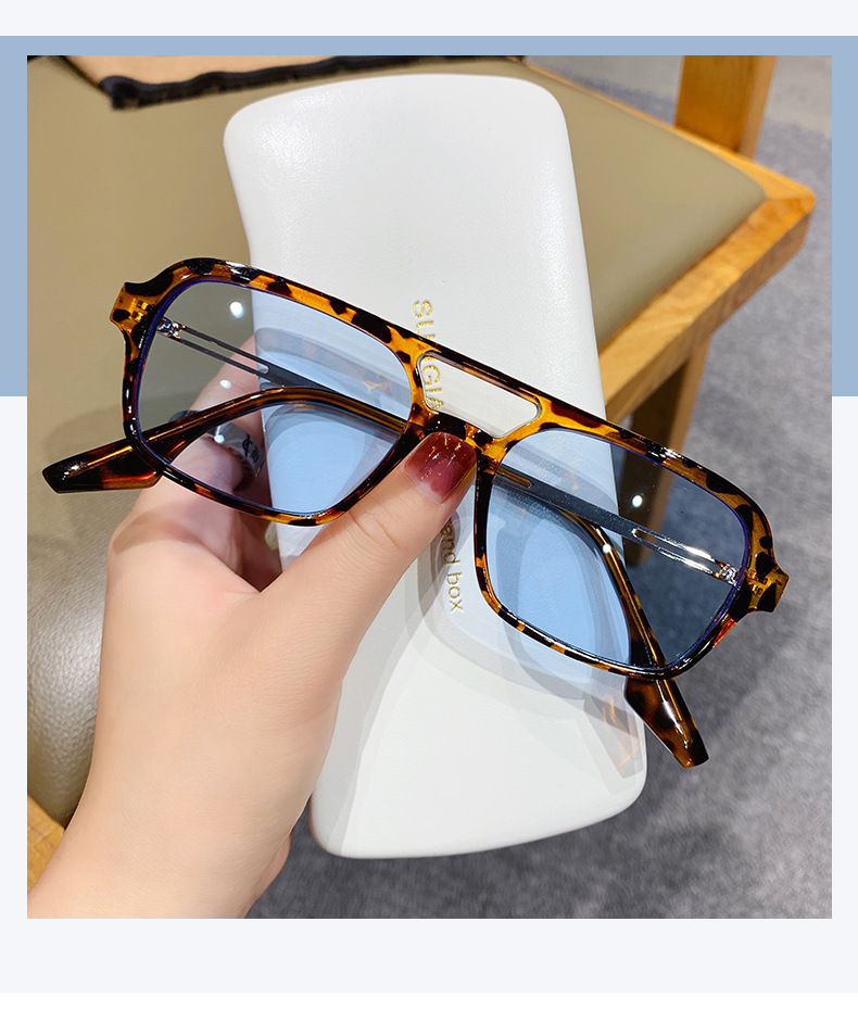 Unisex Fashion Geometric Leopard Ac Oval Frame Full Frame Sunglasses display picture 2