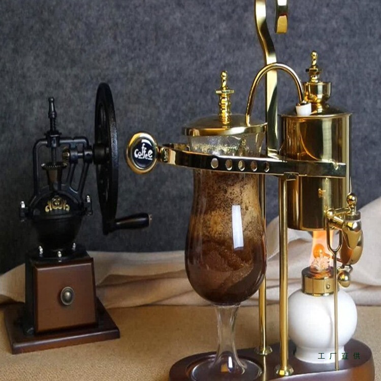 Belgian Siphon Coffee Pot Hand Brewed Coffee Utensils Retro Coffee Machine Grinder Set