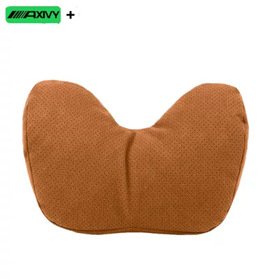 Waist support – for Tesla, cute and high-end - two-year-warranty-1-piece-full-size-suede-u-shaped-pillow-perforated-in-cognac-brown