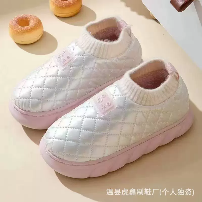 冬季居家外穿洋气家居宽脚耐磨防寒加绒加厚防水保暖棉鞋2025新款