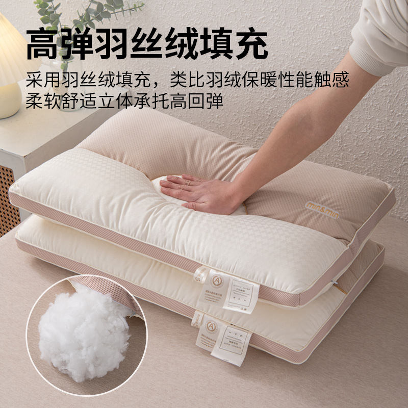 Almohada, núcleo de almohada, protección de la columna cervical, ayuda a dormir, hogar para adultos, niños, dormitorio de estudiantes, un par de almohadas para dormir laterales individuales, cabeza entera 4