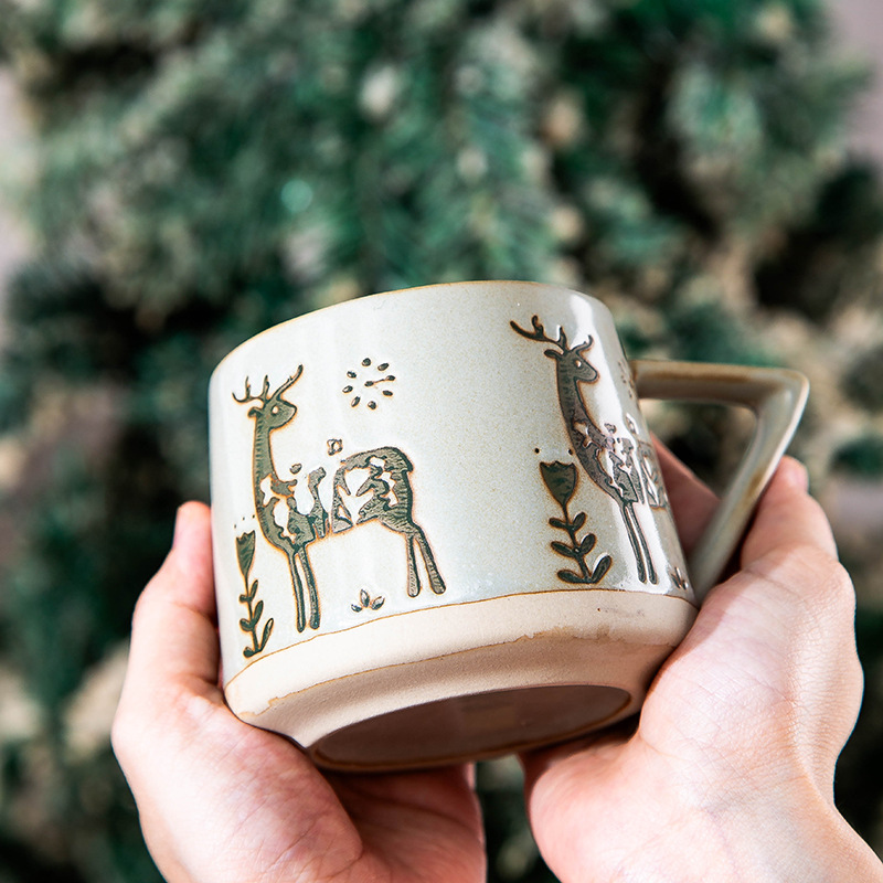 Taza de Navidad Taza de café original Taza de cerámica para el hogar Fiesta de oficina Taza de leche de desayuno Nuevo transfronterizo
