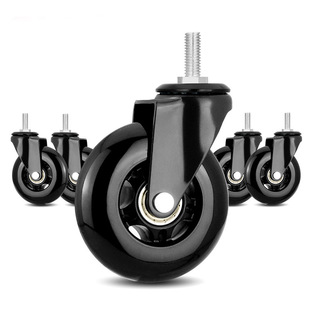 3 inch black electrophoresis metal frame screw all black PU universal wheel e-sports chair leisure chair universal wheel office chair