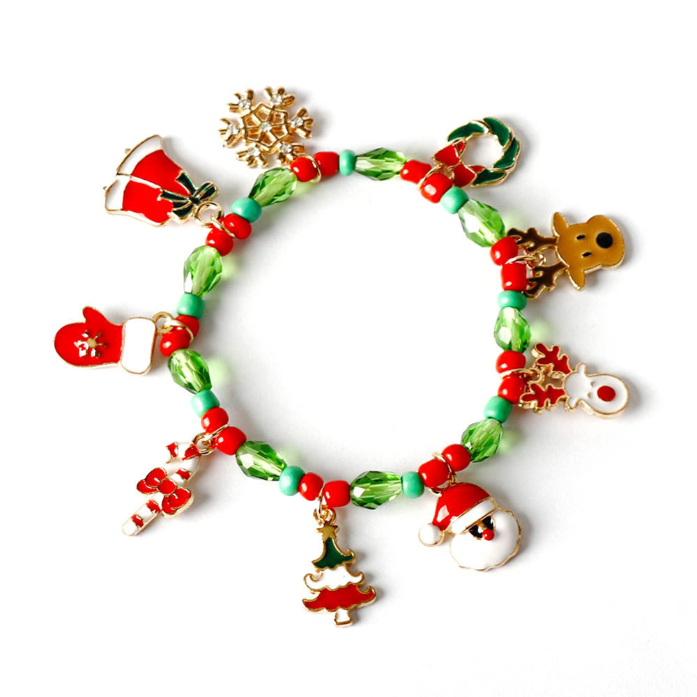 European And American Cross-Border Ho Sale Inlaid Diamond Chrismas Tree Reindeer Snowflake Alloy Bracele Creaive_voghion.com