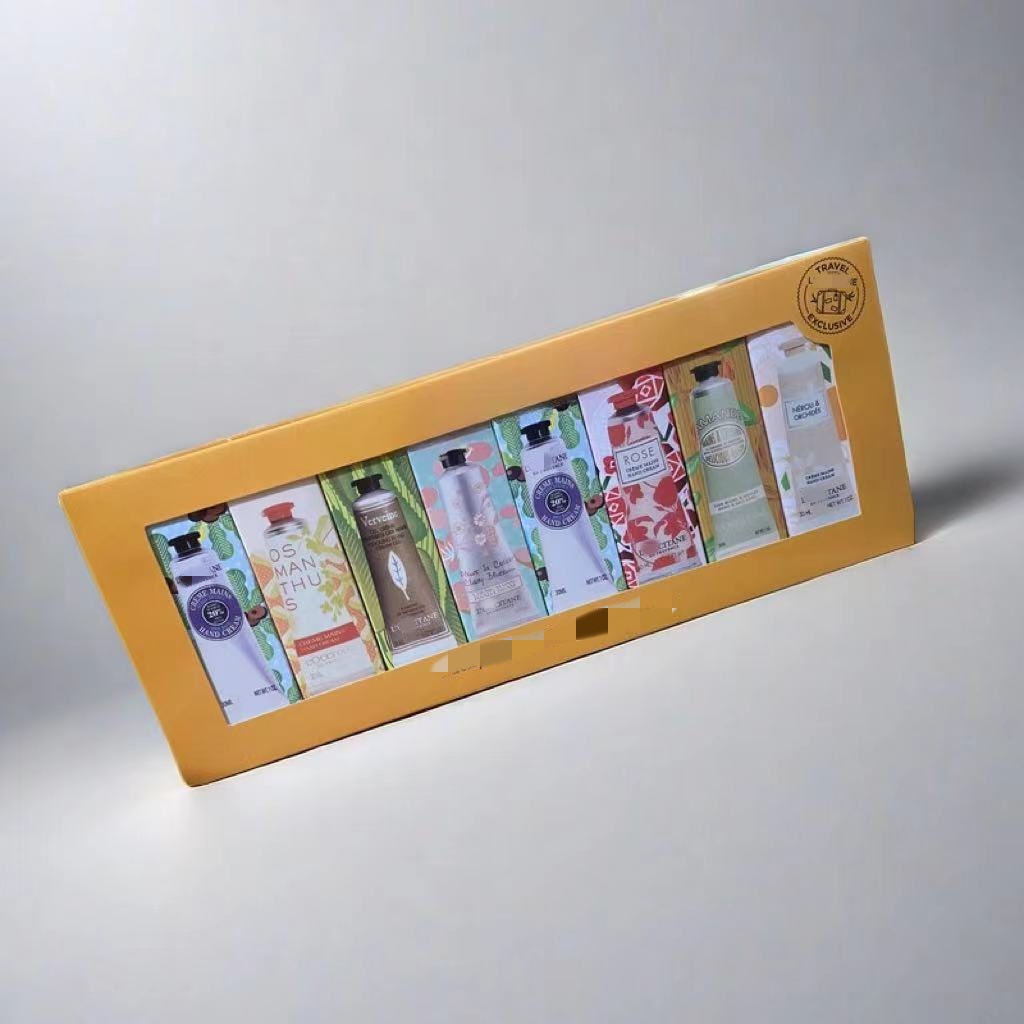 새롭고 오래된 노란색 8 핸드 크림 30ML * 8 팩 가을과 겨울 보습 핸드 크림 홀리데이 선물 상자 주석 호일 씰