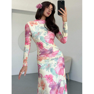 (Cross-border trading), summer long-sleeve, long dress, European style, with sleeve