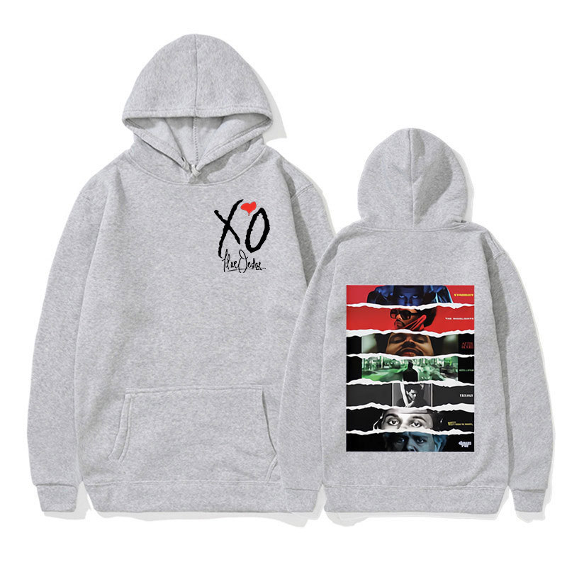 Singer Weekend XO Todos los álbumes Portada Cartel Sudadera con capucha Hombre Mujer Camiseta de manga larga Hip Hop Hugh