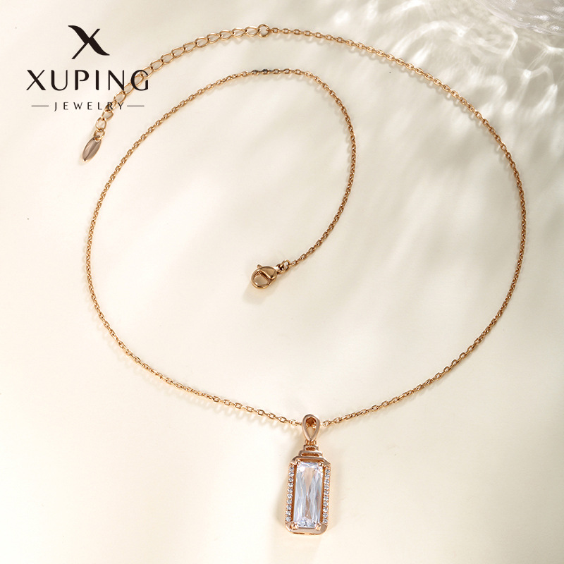 Xuping estilo elegante colgante rectangular colgante de joyas personales de alta calidad para mujeres transfronterizas