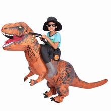 万圣节圣诞节服装侏罗纪霸王龙骑龙儿童充气服搞怪卡通人偶表演服