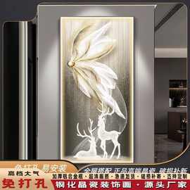 2024新款带灯装饰画发光LED灯画入户玄关现代轻奢客厅壁画走廊