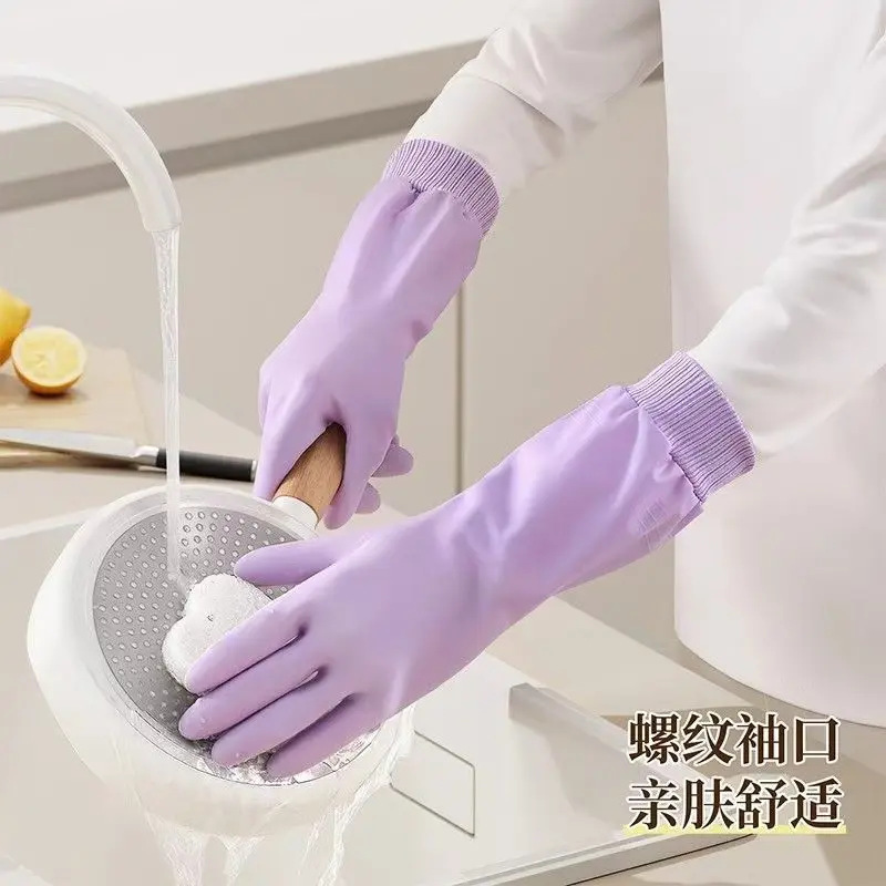 Guantes para Lavar Platos con Puño Ajustable de PVC Impermeables para Tareas Domésticas image 3