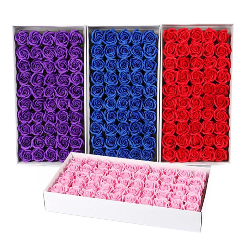 Suministros del fabricante al por mayor 520 Día de San Valentín chino jabón grueso de tres capas flor de agua jabón DIY cabeza de rosa