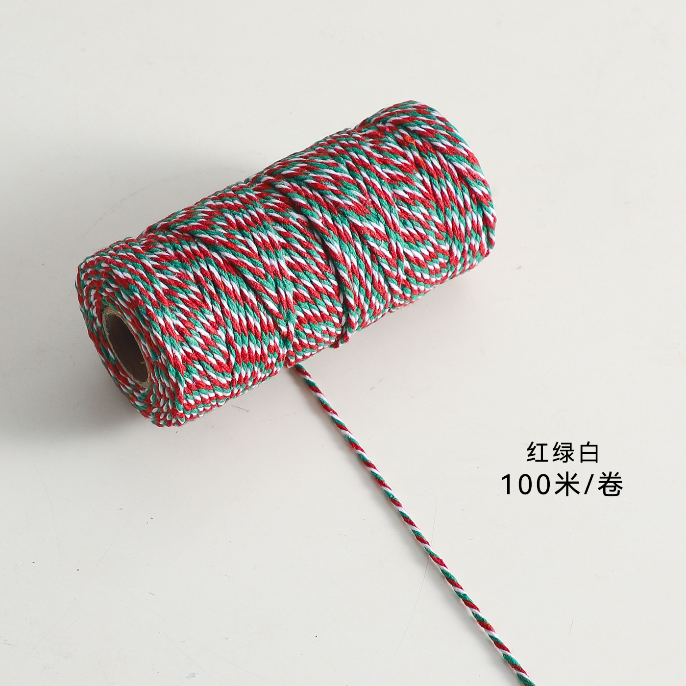 Cuerdas de algodón de dos colores de siete colores de navidad, cuerdas de regalo de embalaje de flores, flores de embalaje de regalos, florista DIY hecha a mano